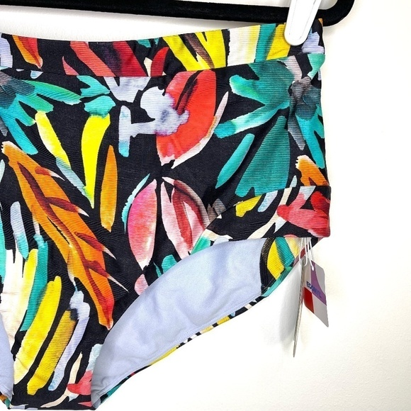 Prana Multicolor Millan High Waist Bikini Bottoms Size XL La Flora Print NWT - Picture 5 of 13